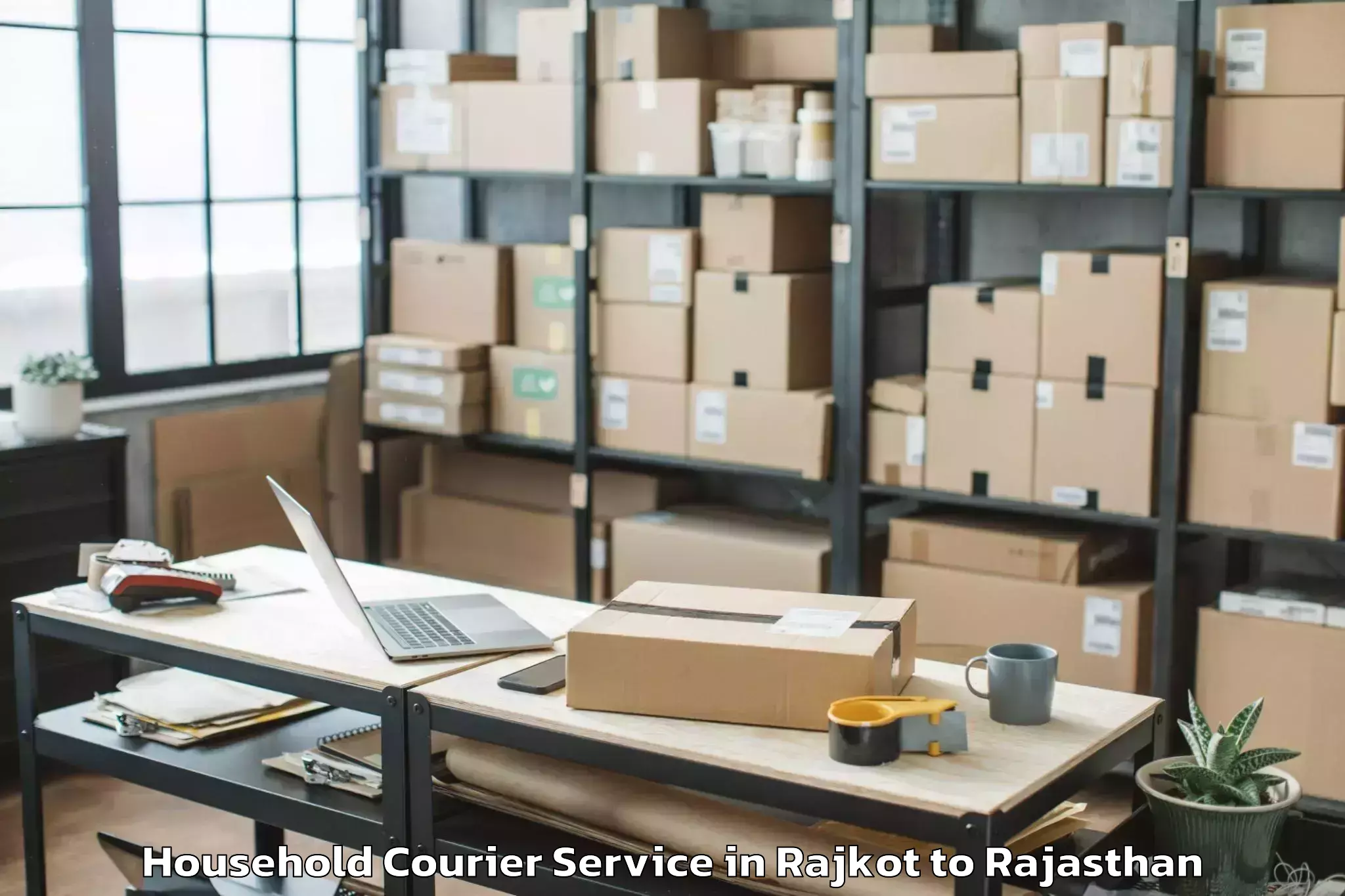 Quality Rajkot to Bijaipur Household Courier